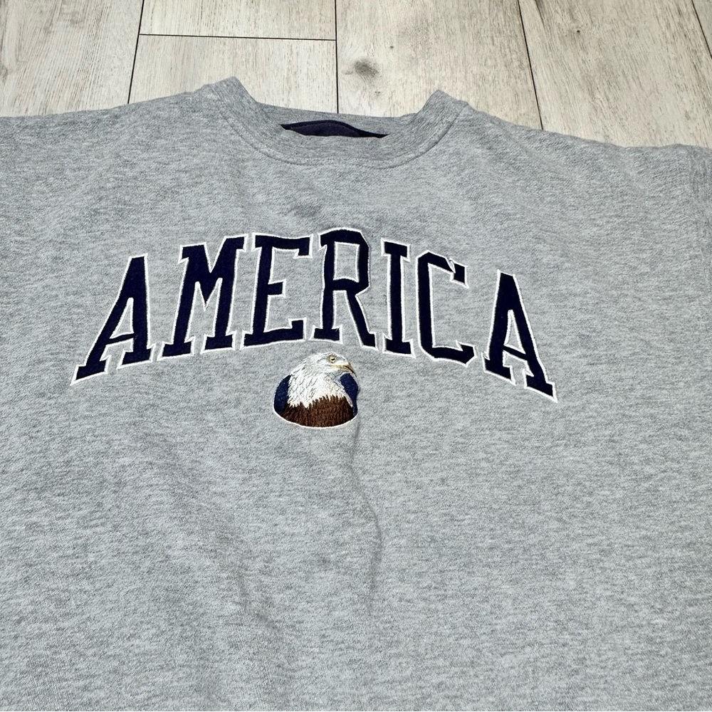 Vintage America Sweatshirt XL Crewneck Bald Eagle  Pullover Winter Streetwear - Picture 2 of 5